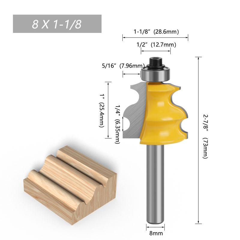 1ks 8mm stopka Architectural lisování Zábradlí Router Pouzdro bitu Základna CNC Line Dřevoobráběcí frézy Čelní fréza