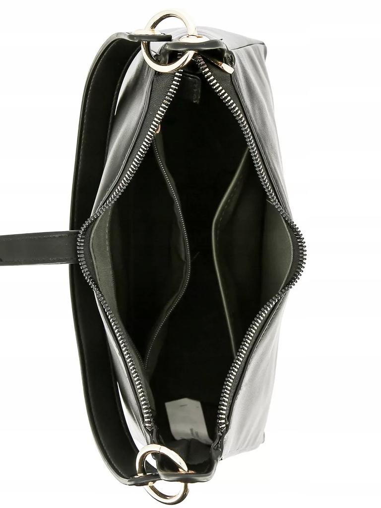 David Jones women's shoulder bag, black eco-leather