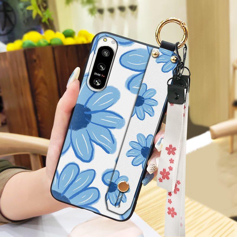 Protective Phone Holder Phone Case For Sony Xperia5 IV Kickstand Dirt-resistant Lanyard Back Cover Waterproof Soft Case