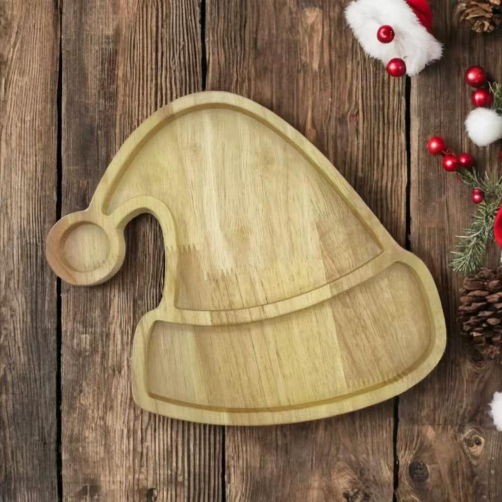 Wooden Holiday Tray: Reindeer, Christmas Tree, Rabbit, Hat Decor