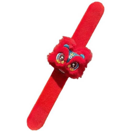 Brățară palmă de Anul Nou Chinezesc Roșu Desene Animat Dragon Leu Fuzzy Anul Dragonului Snap Band Decorare Copii Adulti Cadou Festivalul de Primăvară