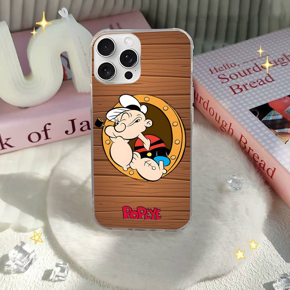 P-PopeyeS The SailorS For IPhone 14 Pro Max 13 17 11 16 12 15 Air Plus Satin Colorful Phone Case