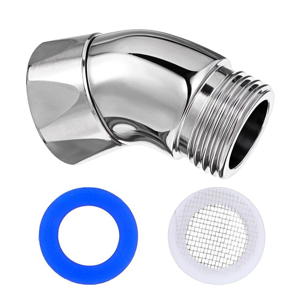 135 Degrees Shower Head Elbow Adapter Silver Adjust Bend Angle New Handheld Shower Head Connector