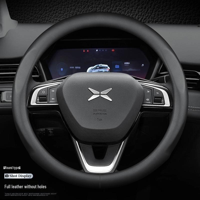 Genuine Leather Steering Wheel Cover for 2022 Xiaopeng P7/P5/G3i - Slim, Stylish, and Durable