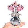 Ornamento Figurine Rosa di Cristallo, Ornamento Bouquet di Cristallo Collezionabili Fiore di Rosa Fatto a Mano Regalo per Moglie Mamma Fidanzata