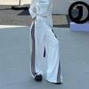 Women's Embroidered Striped Sweatpants - Spring/Autumn 2025 Trendy American Wide-Leg Floor-Length