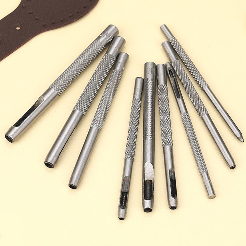 Punch Tool Set Stainless Steel Hole Punch Set Round Hole Punch Cutter 1-13mm Hollow Punch Set for Leather Watch Straps