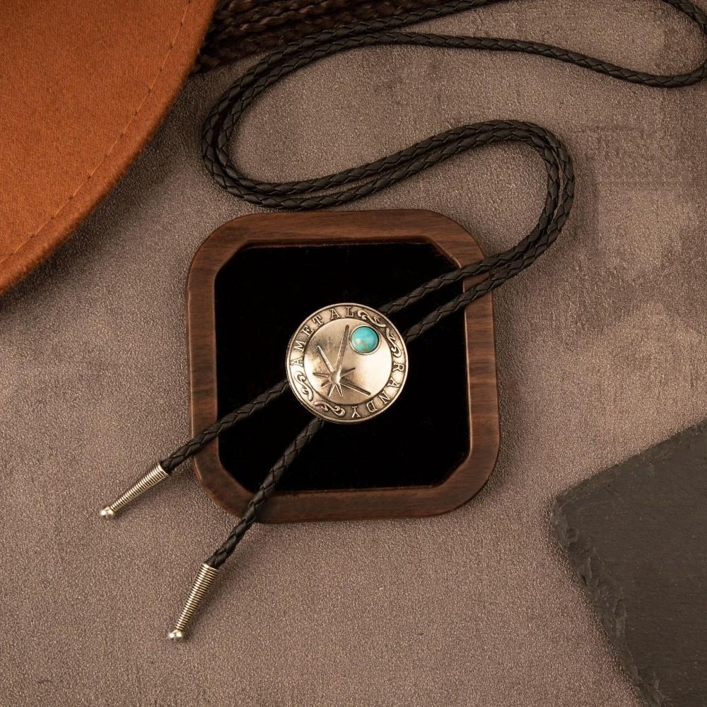 Braided Cowboy Necktie Adjustable Western Necklace Gift Bolo Tie Holiday Costume