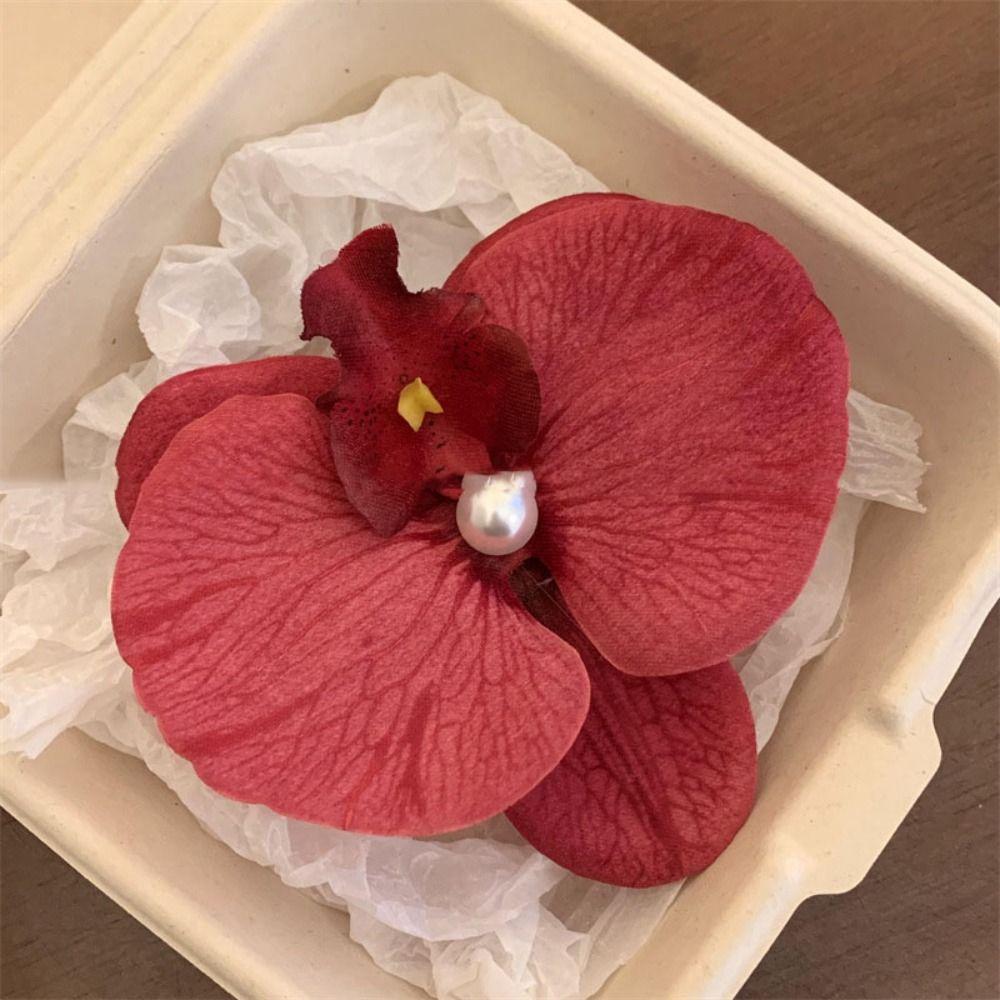 Phalaenopsis Pearl Hair Clip Orchid Butterfly Hair Clip Duckbill Clip Hair Styling Tools Bow Flower Hair Clips Hair Accessories