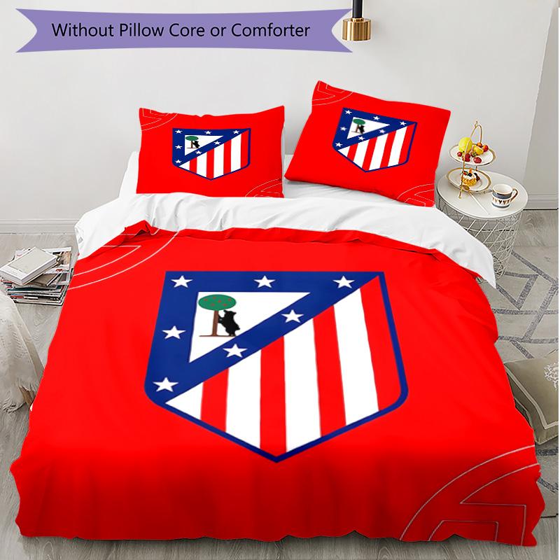 3pcs Duvet Cover Set (1*Duvet Cover + 2*Pillowcase, Without Core), football club Print Soft All‑Season Bedding Set, Home Bedroom Decor Gift