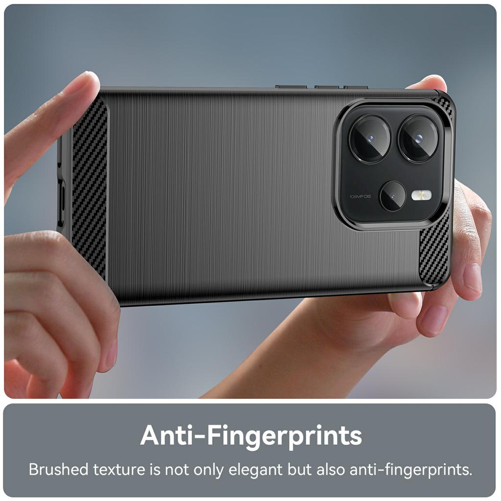 Phone Case for Xiaomi Redmi Note 14 4G (163.25x76.55x8.16mm) Protective Cover Carbon Fiber Texture Brushed