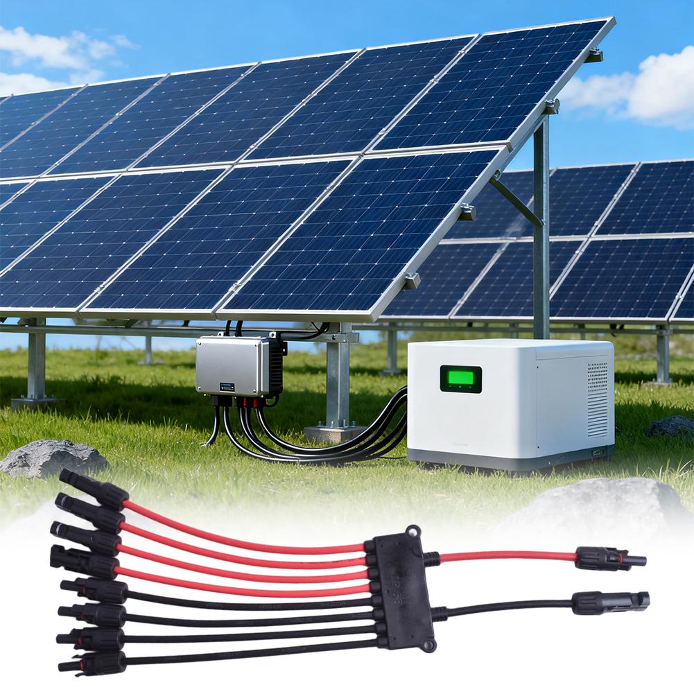 Y Branch Connector for Solar Panels 2 to 4/6/8 Parallel Connection Red Black Cable Photovoltaic System Wiring Accessories