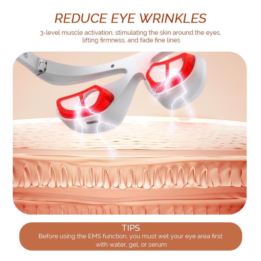 Electric Eye Massager Red Light Relieves Eye Fatigue Eyes Massage Glasses Hot Compress Eye Glasses Massager Dark Circles Remover