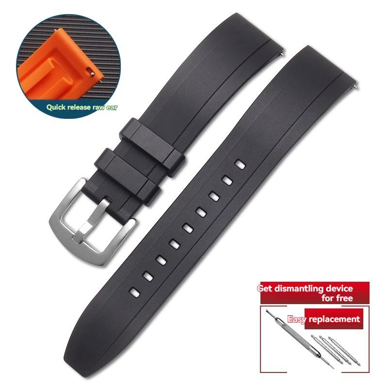 Quality FKM rubber watch strap 18mm 20mm 22mm 24mm quick release strap for Rolex Omega Cas