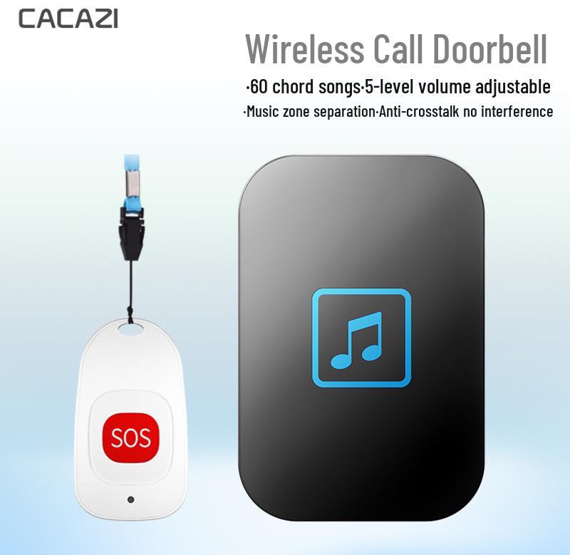 Elderly Wireless Emergency Call Button - Long-Range, Waterproof Doorbell for Home Assistance