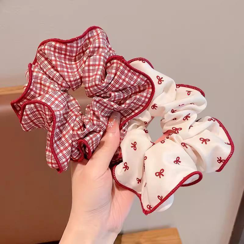 1pcs New Red Luxury Sweet Polka Dot Ponytail Hairband with Bun Hair Tie for Cute Bun Hairstyles - Premium Hair Accessories