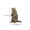 Figurine AntiqueStyle Groundhog Statue BrassColored for Collectors, Desk, Bookshelf, Office