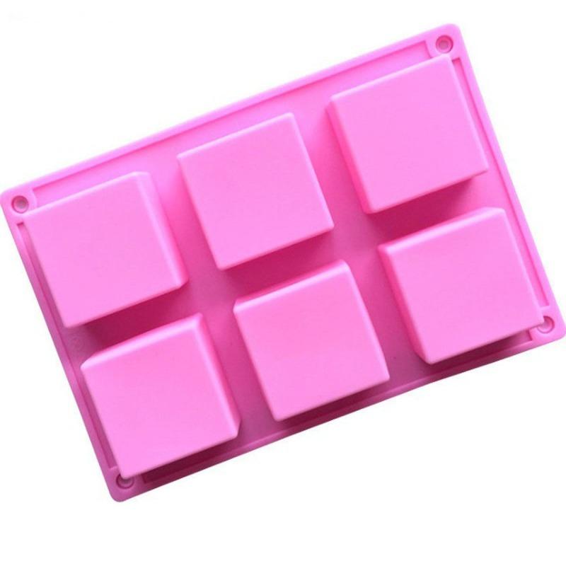 

Ручная работа 6 отверстий симпатичная квадратная силиконовая форма для мыла формы для поделок помадка торт выпечка кухонные принадлежности принадлежности для ванной комнаты