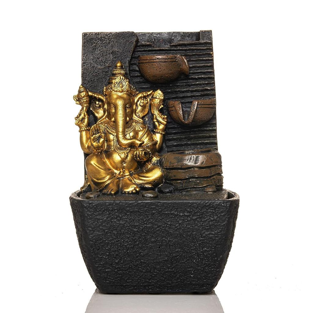 Polyresin Table Top Indoor Outdoor Water Fall Fountain with LED Lights Home Decor Decoration Gift Gifting Items