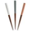 Sunlife Colon Chopsticks Dishwasher Safe 3 Pairs Set Adult Long Easy Pick Up 23cm Antibacterial Finish Pointed Blue Pink White Natural Bamboo Made