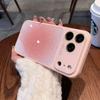 Gradient Glitter Phone Case For iPhone 17 16 15 14 13 12 Pro Max Electroplated Camera Frame Soft Shockproof Cover