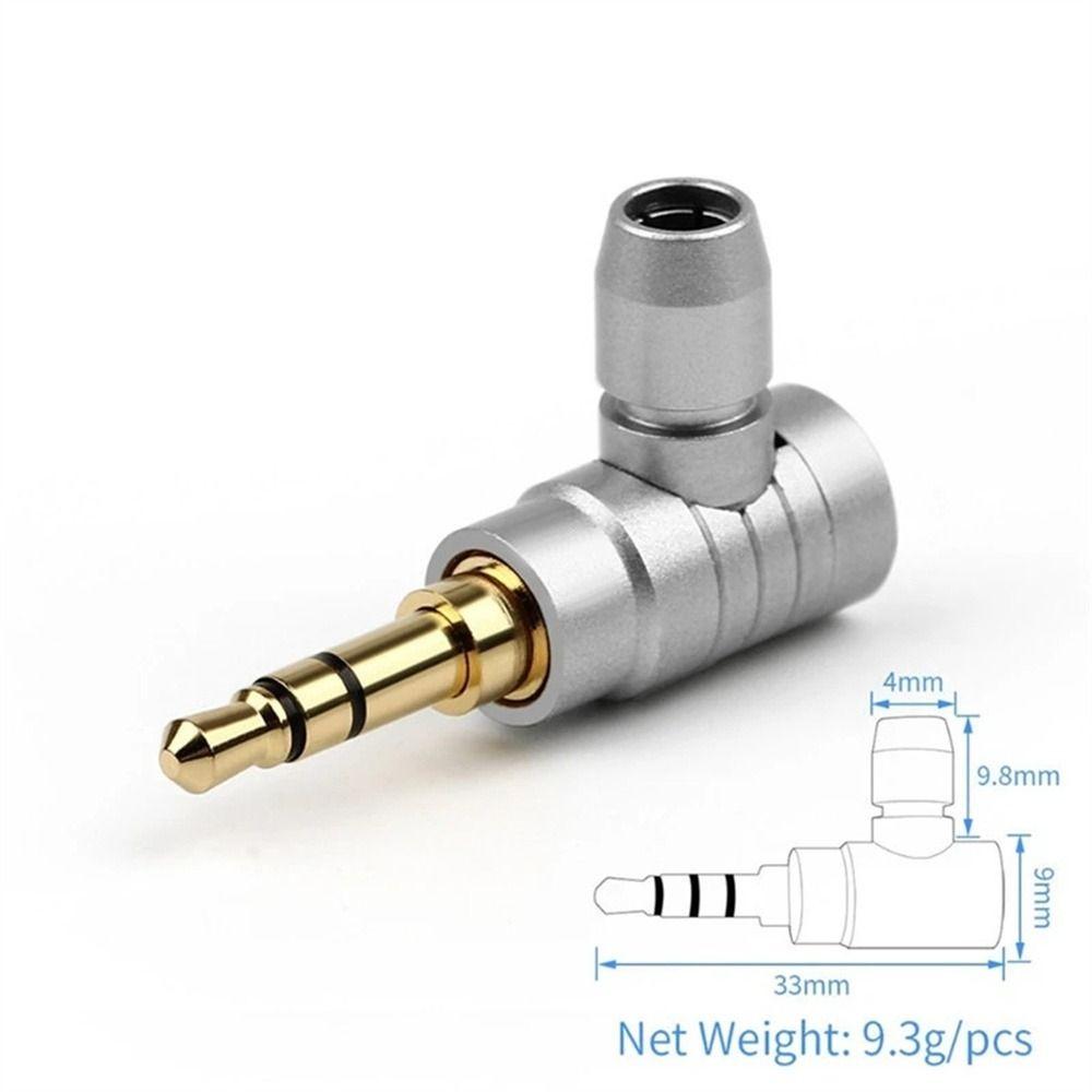 Headphone Connector L Type Audio Connectors 2 3 4 Poles 3.5mm Jack Plug 90 Degree Audio Adapter