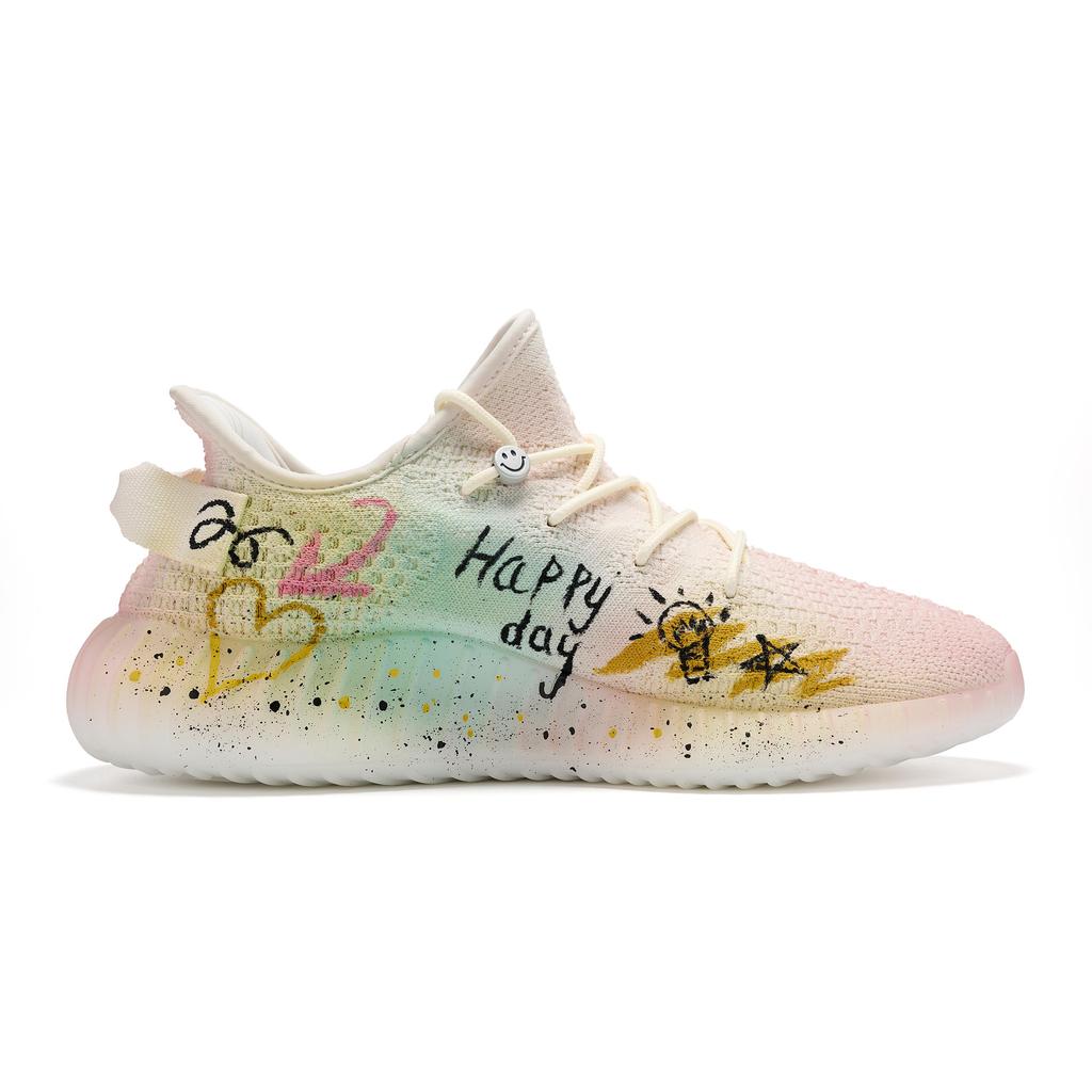 Adidas YEEZY BOOST 350 V2 Fabric Abrasion Resistant Low top Casual Shoes Unisex White HQ6316(Team516-)