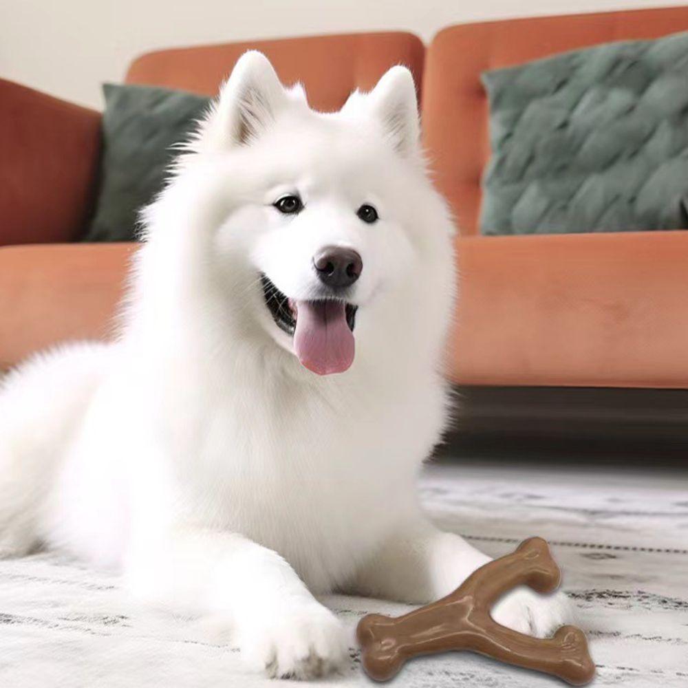 

Y Shape Dog Chew Toy Bone Bite Resistant Pet Training Interactive Toy Dog Teething Stick Puppy темно-коричневого