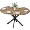 Tavolo da Pranzo Estensibile per 4-6 Persone, Tavolo da Cucina in Look Industriale con Gamba a Ragnatela, Effetto Legno Marrone