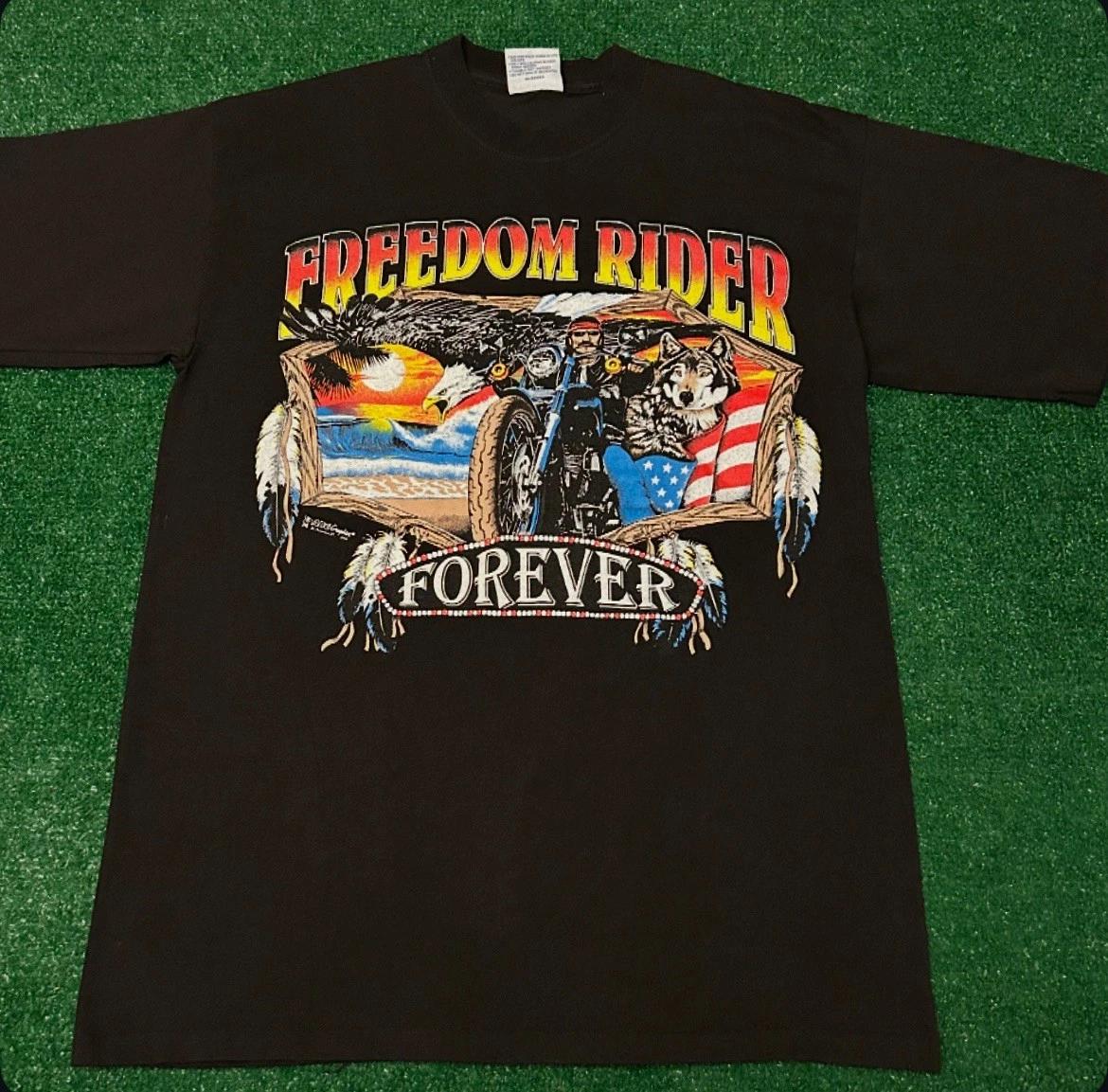 

Vintage 90s Y2K Daytona Bike Week Freedom Rider 2001 Biker VTG Shirt Mens Size M M
