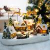 Musical Light Up Reindeer Christmas Ornament Resin Village House Festival Table Decoration For Living Room Bedroom