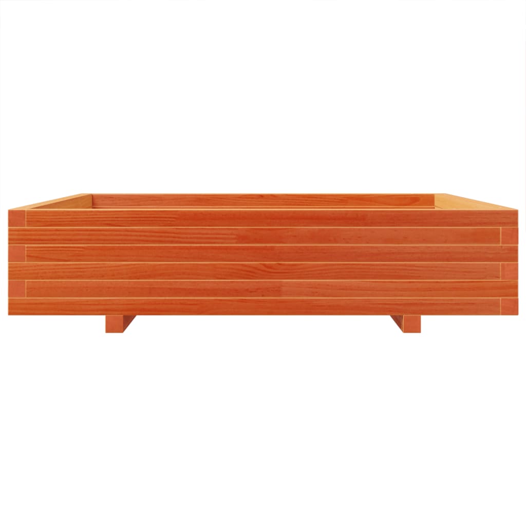 Plant Pot Wax Brown 110 X 110 X 26.5 Cm Solid Pine Wood