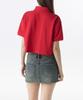 MUSINSA STANDARD WOMAN [Cooltandard] Women'S Relaxed Crop Pique Polo Shirt [Red]