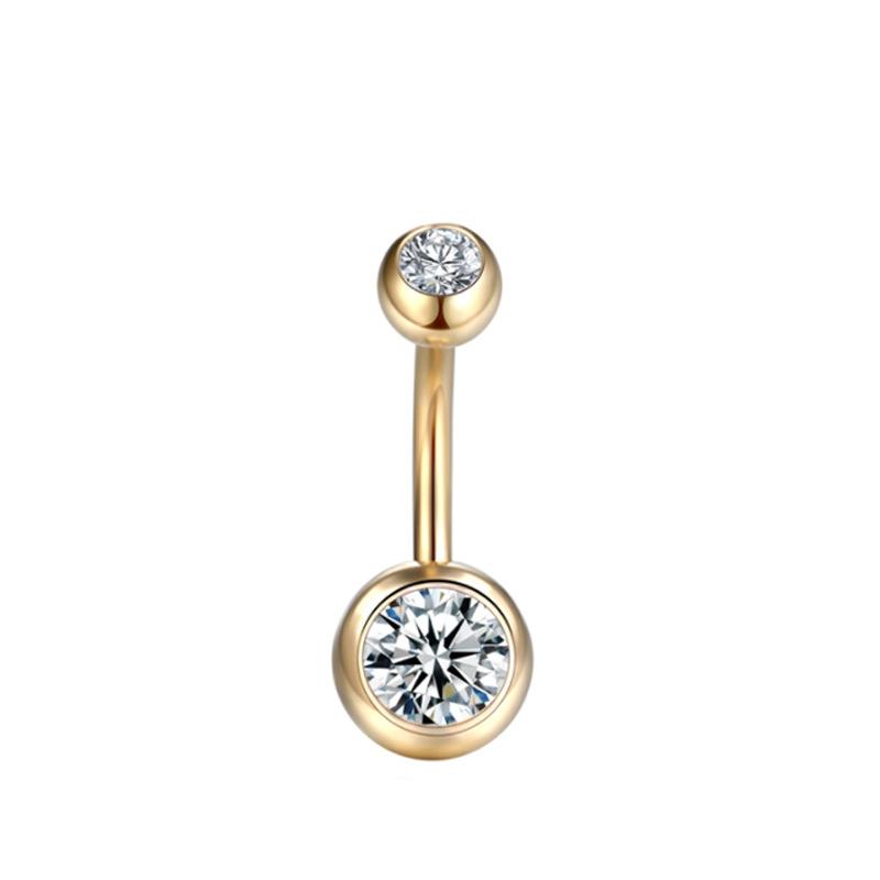 Stainless Steel Puncture ,Belly Button Ring Inlaid Stones ,Navel Navel Navel Belly Button Buckle Body Jewelry