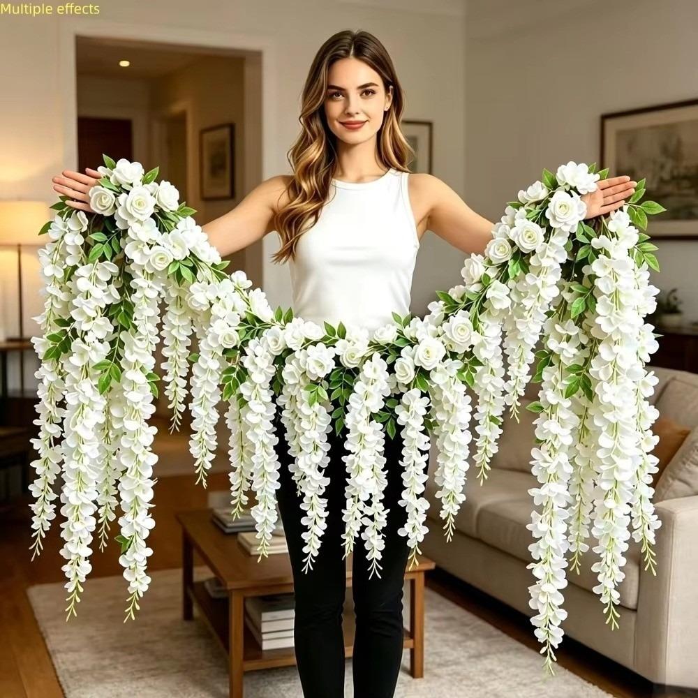 3D Künstliche Blumengirlande 250cm Blauregen Ranke Blume Hängend Rattan Blume Zuhause Hochzeit