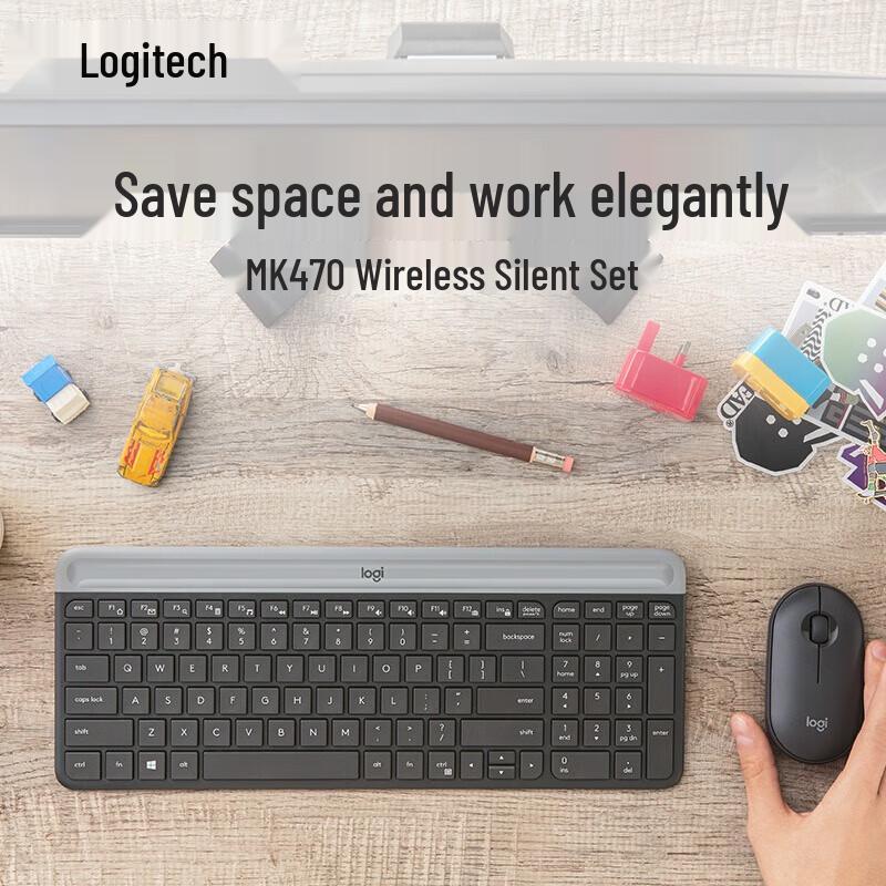 

Logitech MK470 Slim Silent Wireless Keyboard and Mouse Combo