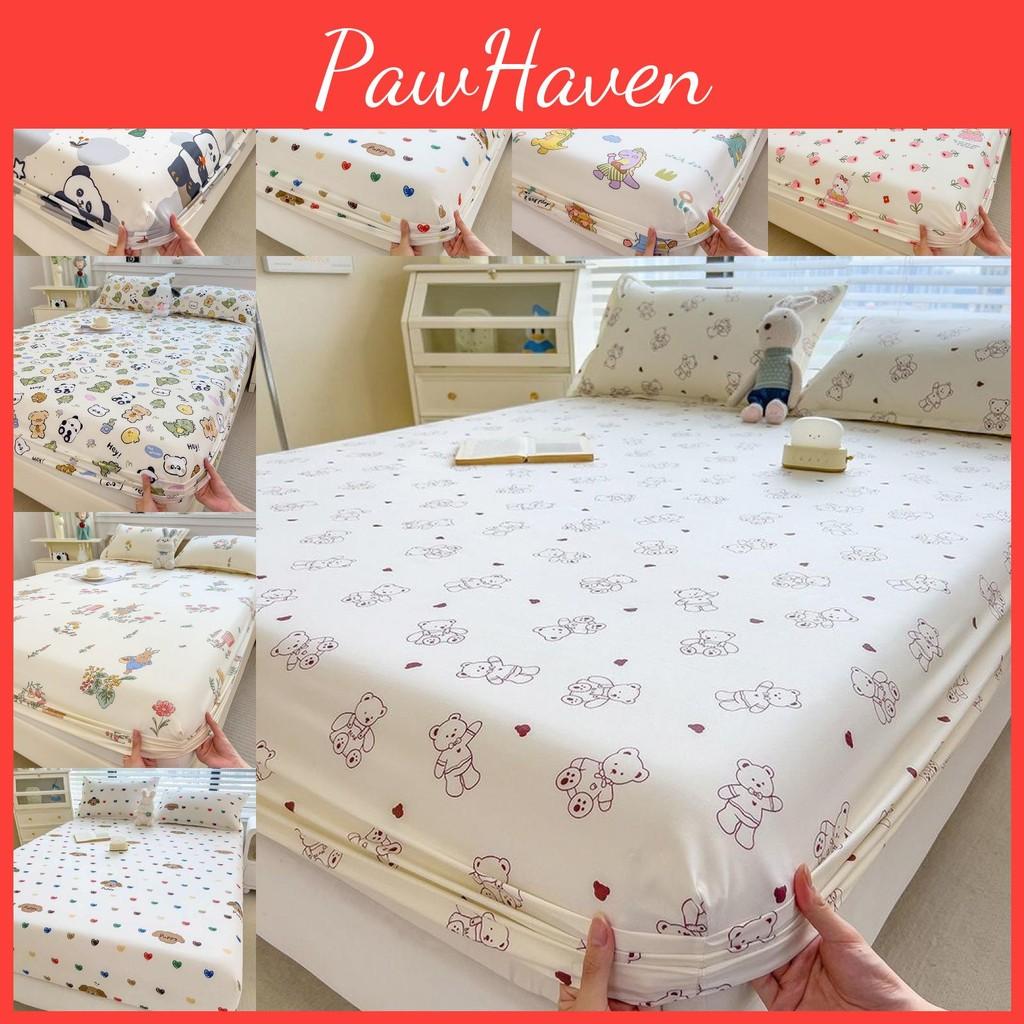 Dinosaur Dog Flower Bear Print Bedspread Set Cartoon Mattress Cover Protective