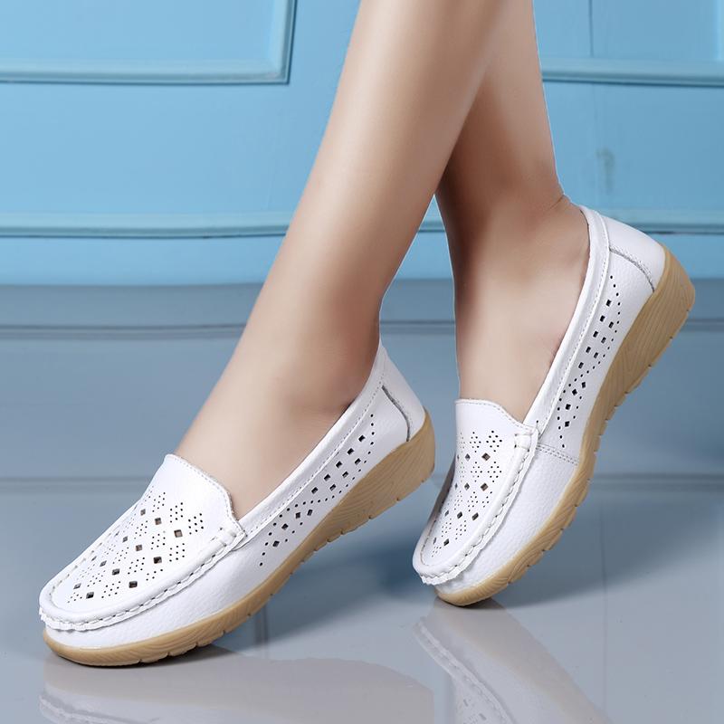 Soft-soled shoes Doudou shoes spring and autumn new mid-heel wedge heel platform hospital nurse shoes