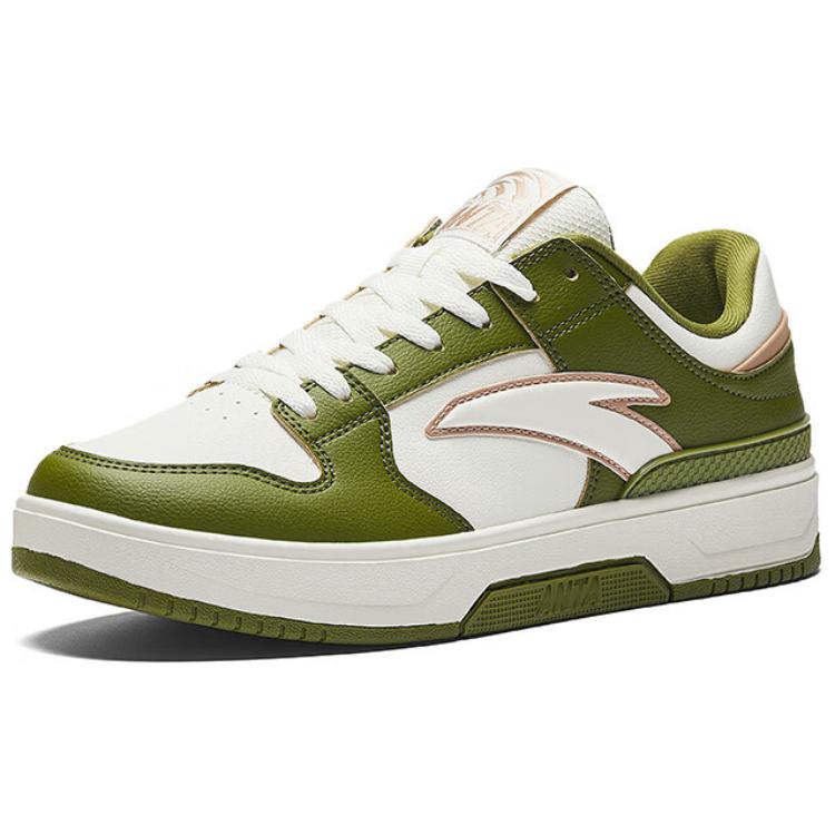 Anta Klassische Colorblock Rutschfeste Abriebfeste Stoßdämpfende Low-Top Skateschuhe Herren Sneakers Weiß Grün 112518010-6