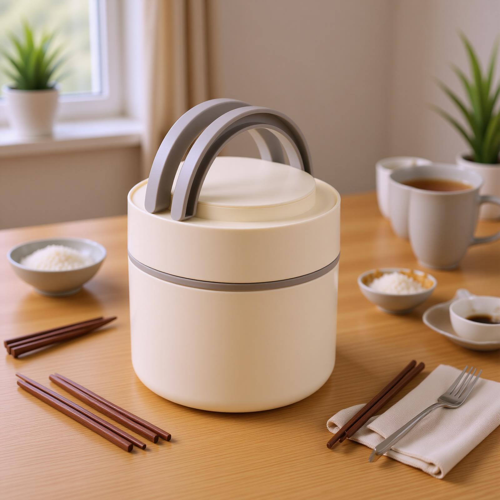 Portable Insulated Soup Cup Thermal Breakfast Mug with Lid Heatable 304 Stainless Steel for Travel Soup Rice Porridge