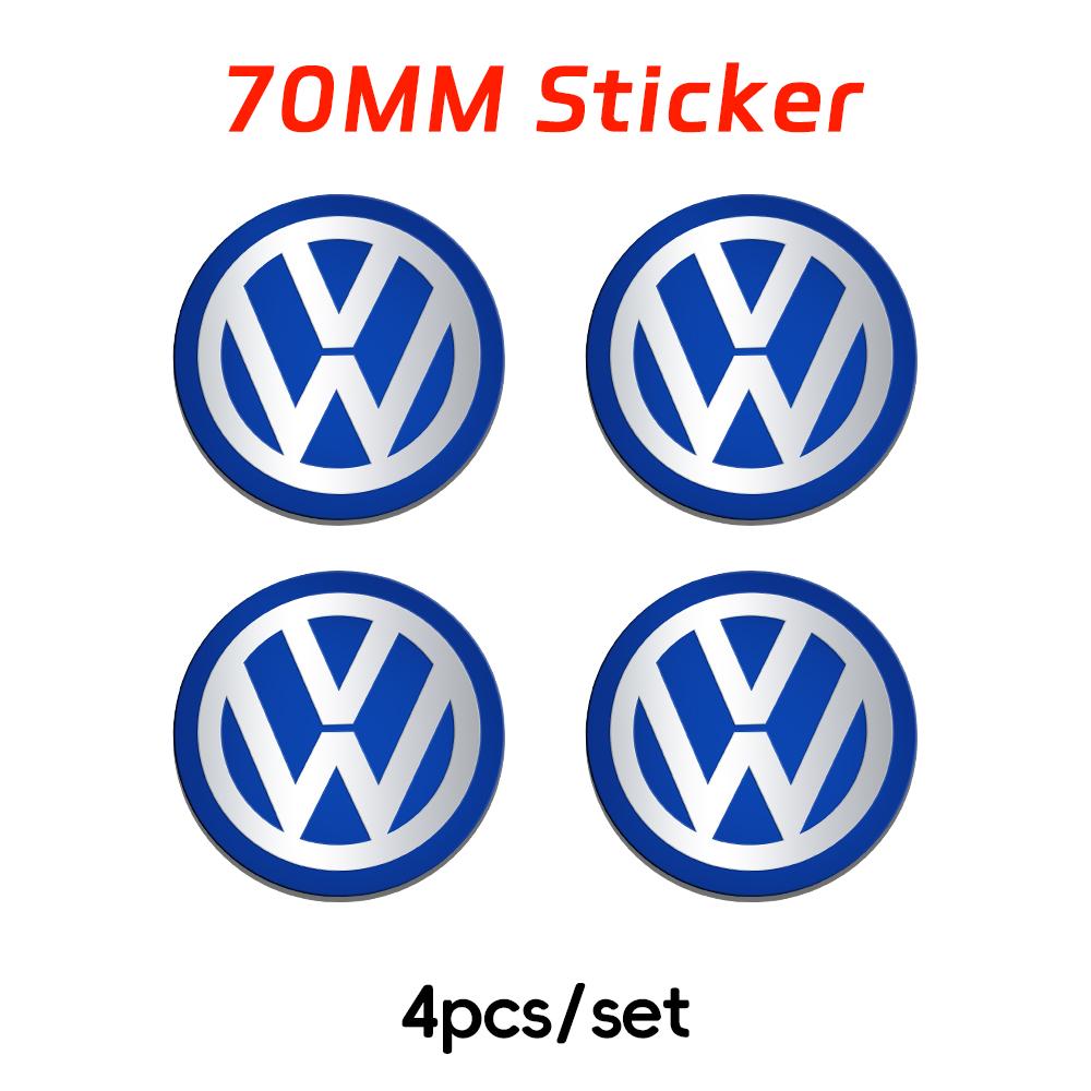 Pour VW Volkswagen Jetta MK5 Golf 4 pièces Pour Volkswagen VW 70mm 80mm 90mm 100mm 120mm Emblème de Voiture Cache-Moyeux Badge Autocollant