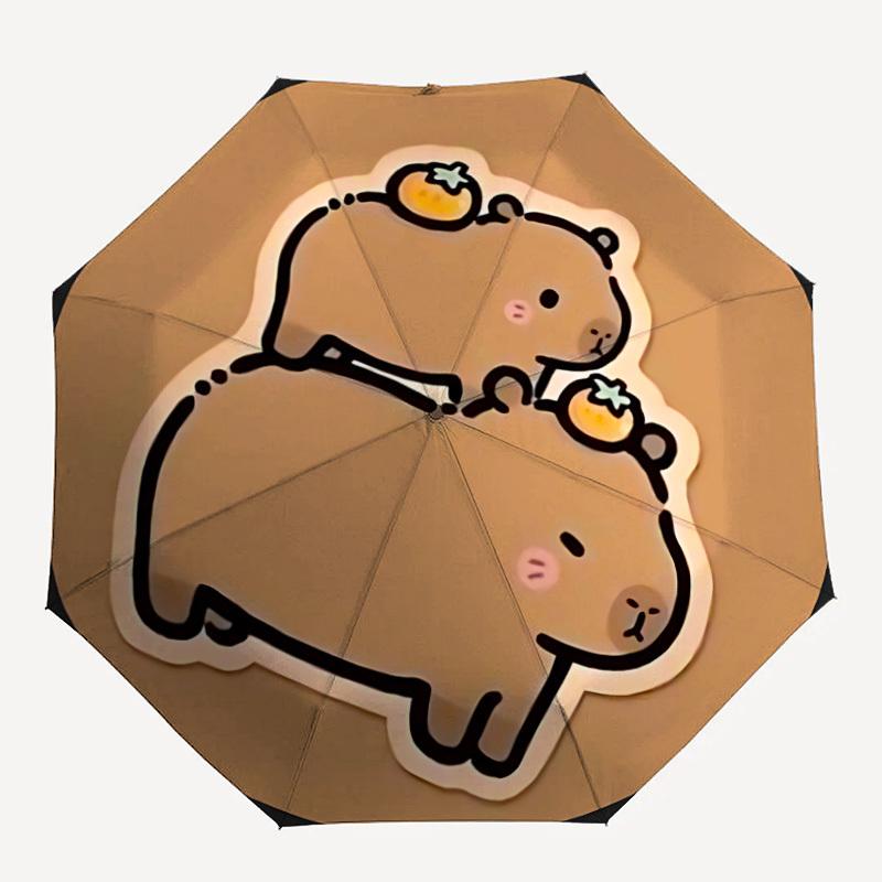 

1pc Capybara Pattern Automatic Umbrella 8-Bone Design Compact Gear for Outdoor Travel, Perfect Holiday Gift yy250827059