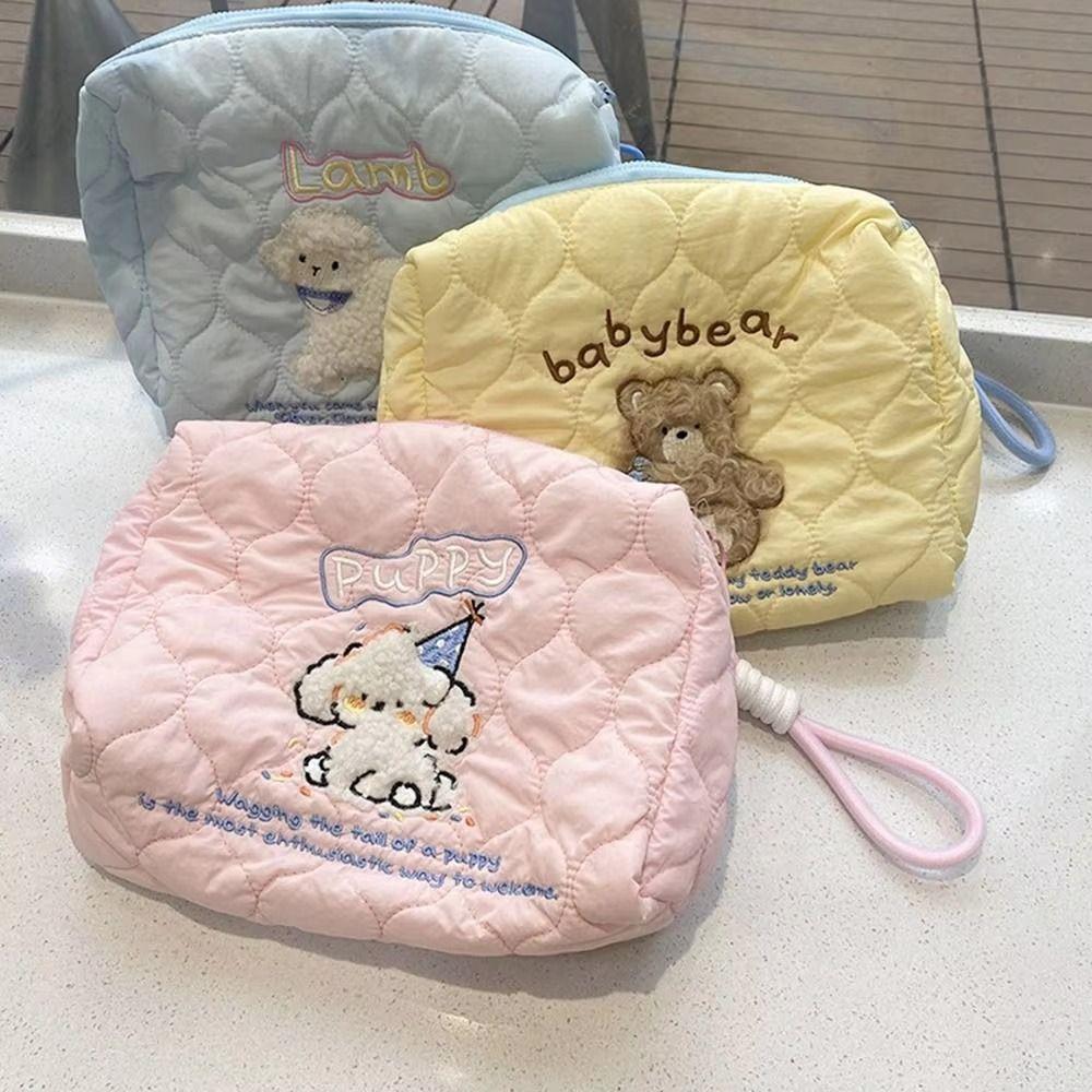 Puppy Cartoon Makeup Bag Multifunctional Skincare Storage Bag Embroidery Cosmetic Bag  Travel