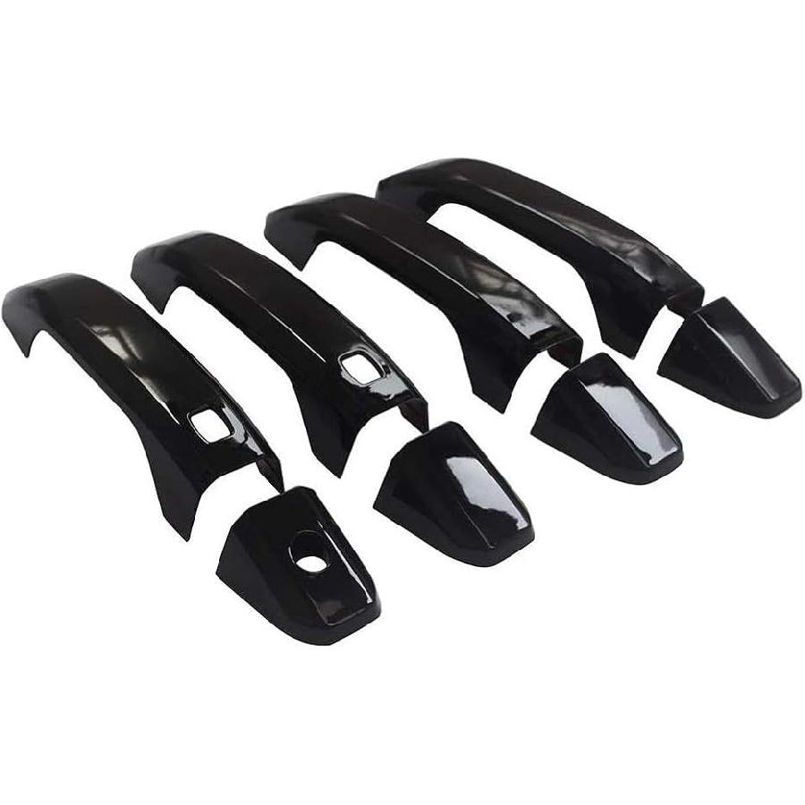 

YOUNGERCAR Door Handle Covers for 2014-2024 GMC Sierra/Chevy Silverado / 2015-2024 Chevy Tahoe/Suburban/GMC Yukon Gloss Black ABS W/2 Smart Keyhole Simple