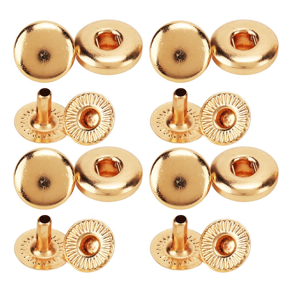 200 Set Snap Fasteners Kit 8mm Strong Copper Exquisite Luster Widely Used Leather Snaps for Clothes Bags Leather