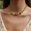 Light Luxury Retro Style Tiger's Eye Stone Necklace Accessories Sweater Chain Jewelry