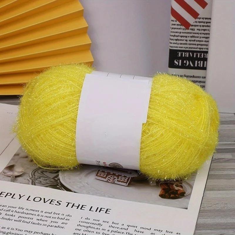 4 Stück buntes Polyester-Wimperngarn-Set - Flauschiges Bastelgarn zum Häkeln, DIY-Handstrickzubehör, Großpackung 400g