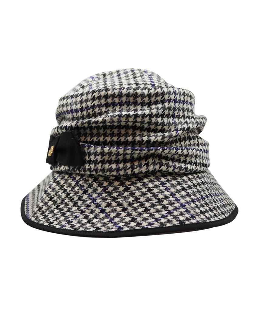 Kaliseumontapone Hestia Heritage Wool Check Cloche Hat