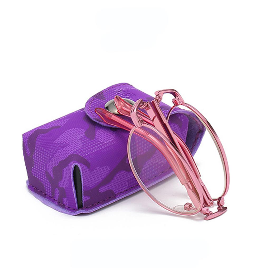 Foldable Reading Glasses Women Men Full-rim Ultralight Pink Gold Anti Blue Light Anti Fatigue +1 to +4