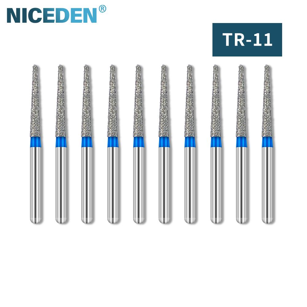 NICEDEN10 pcs/box Dental Diamond Burs FG 1.6mm For High Speed handpiece High Hardness Drill